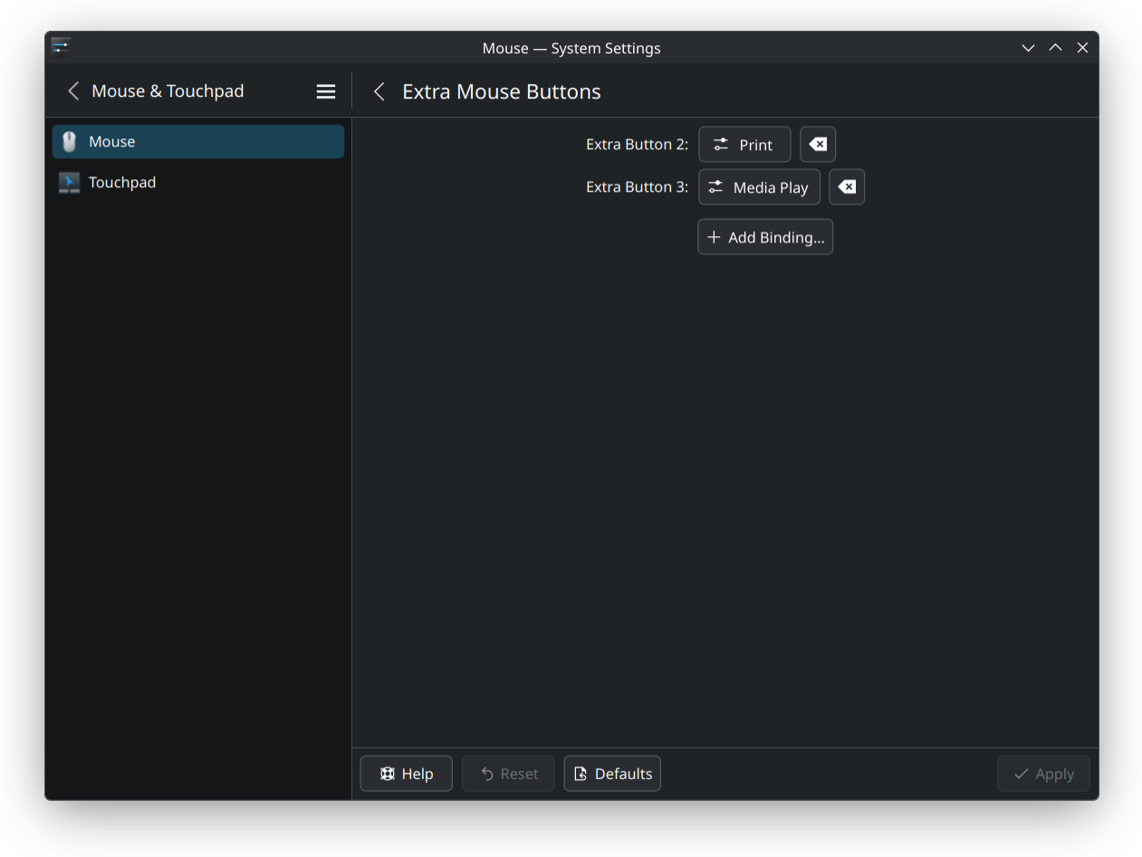 KDE mouse